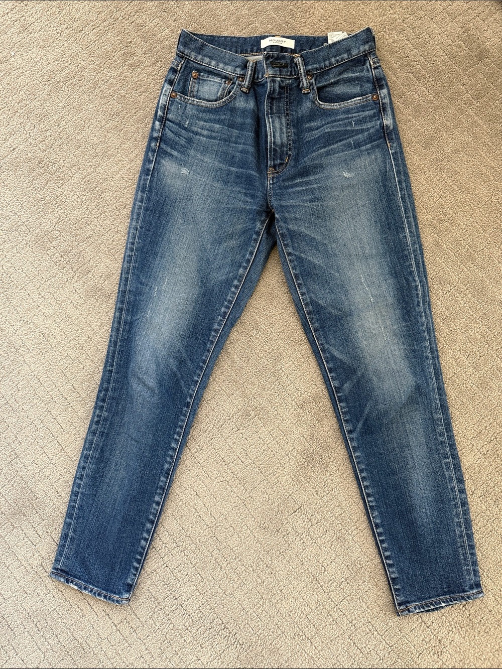 Moussy Washed Medium Blue High-Rise Skinny Jeans